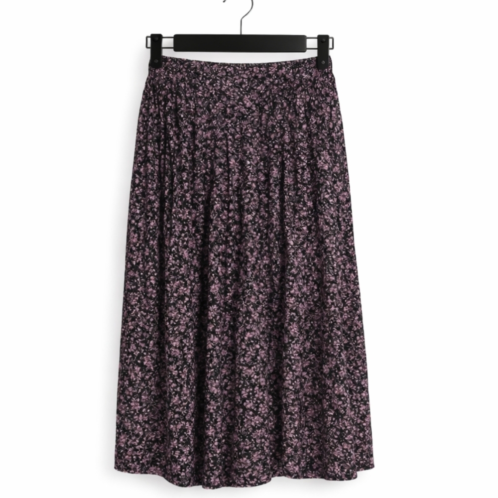 Willow Ridge Black And Pink Floral Skirt Size XL